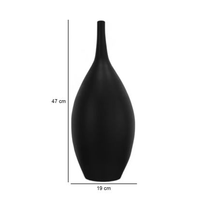 Keramiikkamaljakko 47 cm, musta