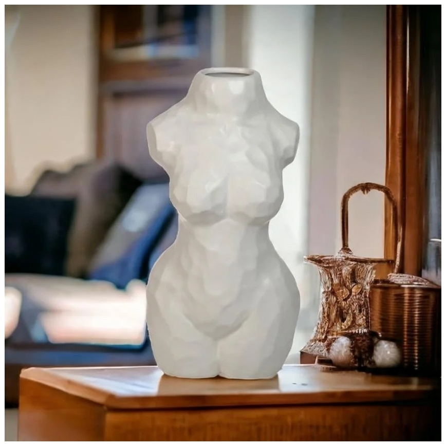 Keramiikkavaasi 30 cm – valkoinen