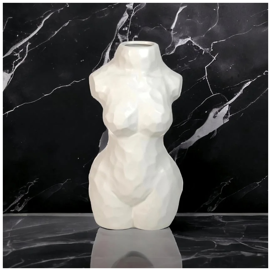 Keramiikkavaasi 30 cm – valkoinen