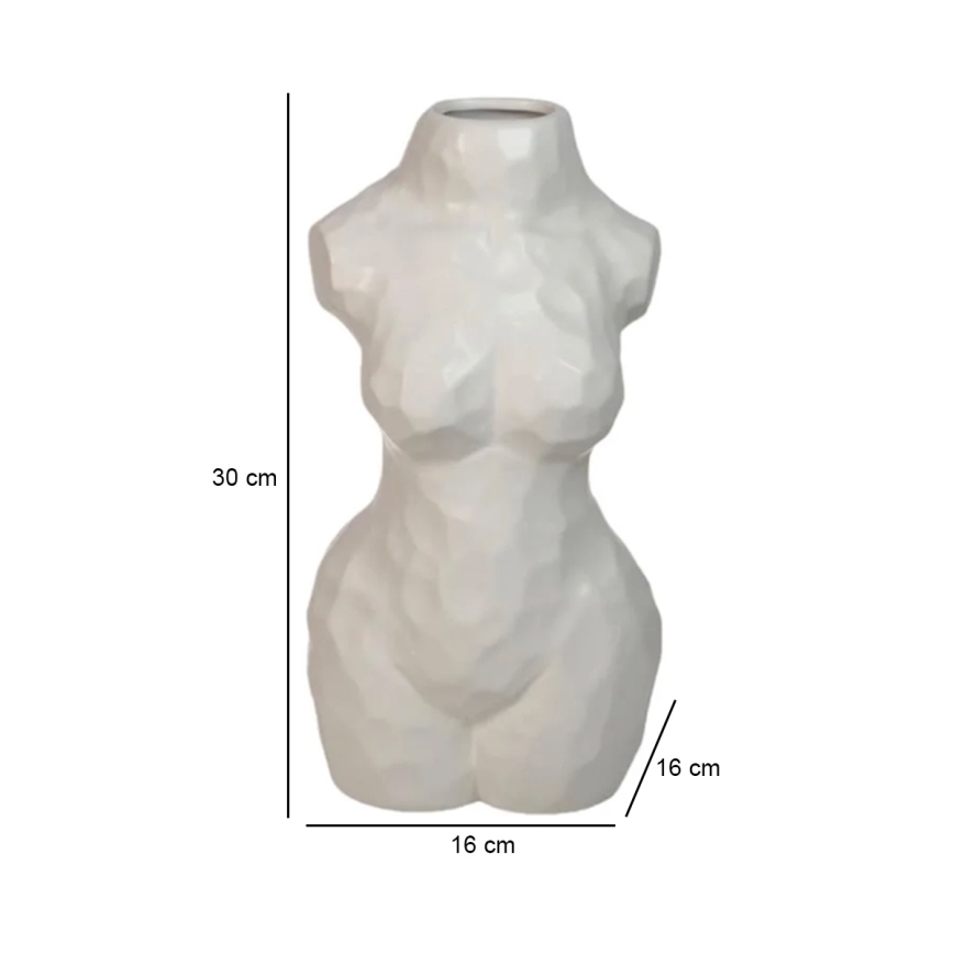 Keramiikkavaasi 30 cm – valkoinen