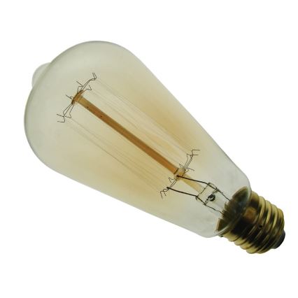 Kestävä koristeellinen himmennyspolttimo SELEBY ST64 E27/60W/230V 2200K