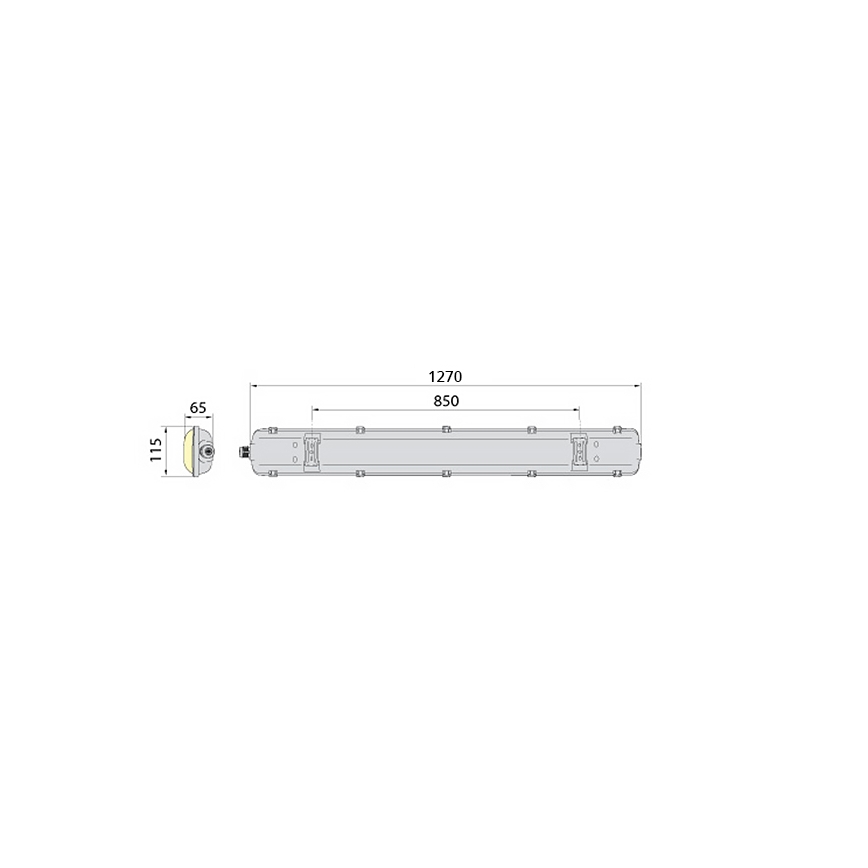 Kestävä loistelamppu 2xG13/18W/230V IP65 1270 mm
