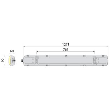 Kestävä loistelamppu 2xG13/18W/230V IP65 1270 mm
