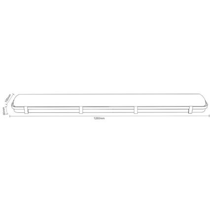 Kestävä loistelamppu T8 2xG13/18W/230V IP65 126 cm