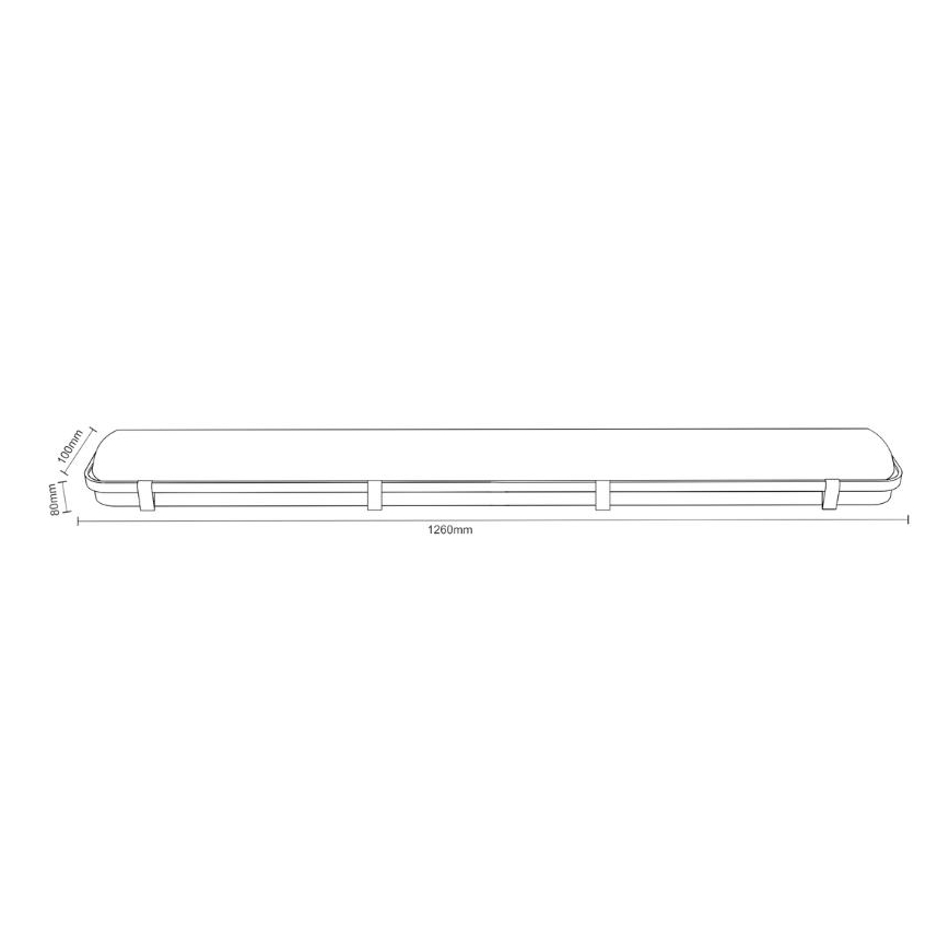 Kestävä loistelamppu T8 2xG13/18W/230V IP65 126 cm