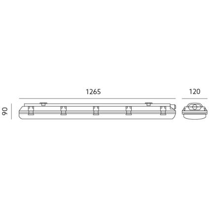 Kestävä loistelamppu T8 2xG13/18W/230V IP65