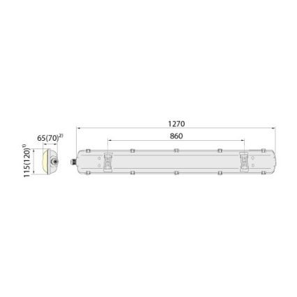 Kestävä loisteputki 2xG13/18W/230V IP65 1200mm