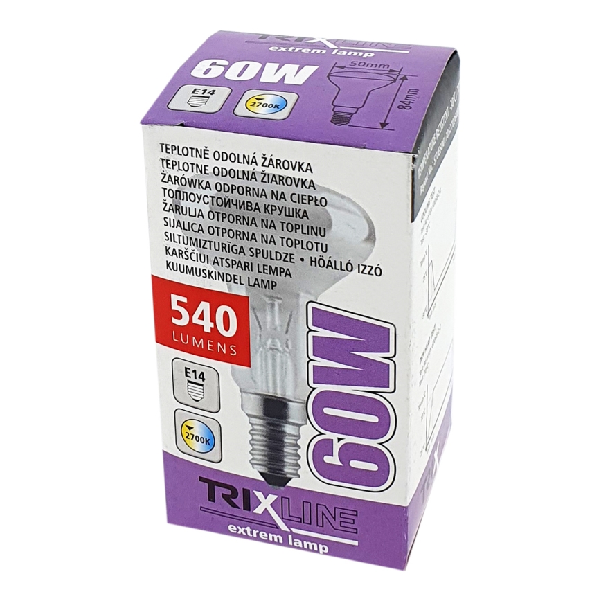 Kestävä valonheittimen polttimo R50 E14/60W/230V 2700K