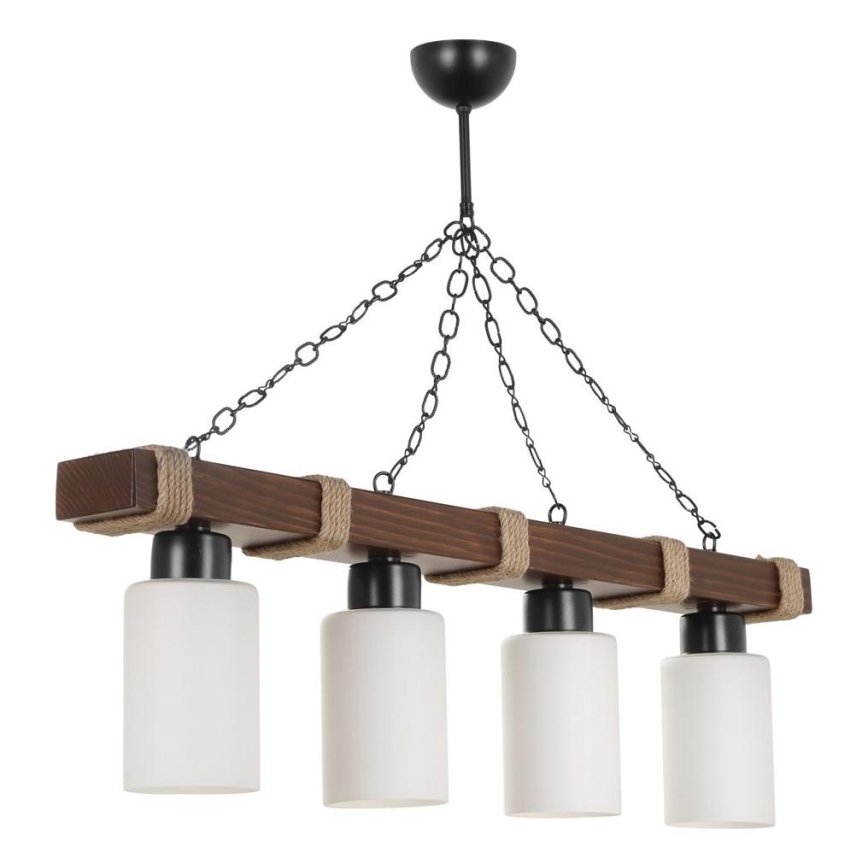 Ketjulla varustettu kattokruunu JASMIN 4xE27/40W/230V ruskea/valkoinen