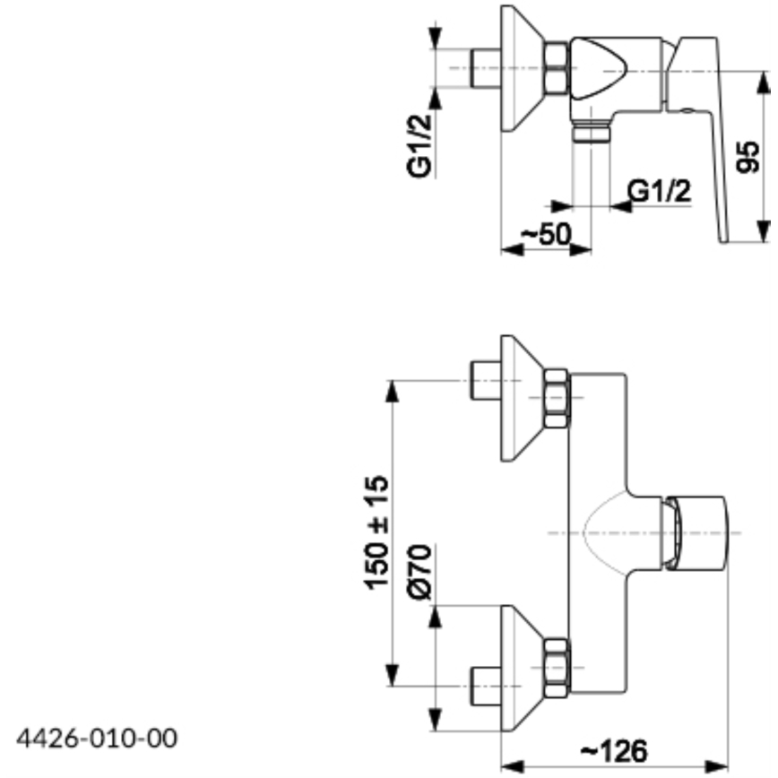 KFA Armatura 4426-010-00 - Suihkuhana AGAT kiiltävä kromi