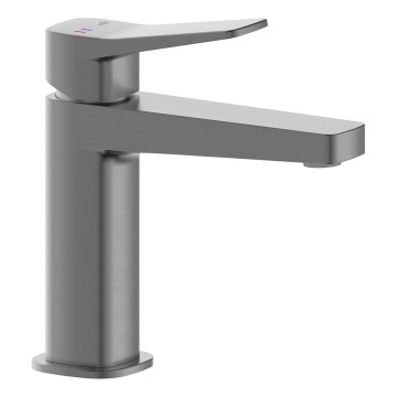KFA Armatura 4522-815-61 - Pesuallashana + pohjaventtiili MALAGA 15,9 cm metallinhohtoinen harmaa
