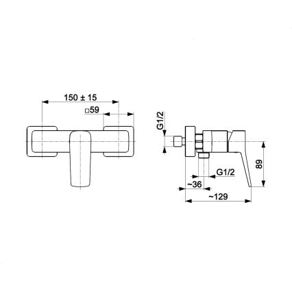 KFA Armatura 4526-010-31 - Suihkuhana MALAGA harjattu kullanvärinen