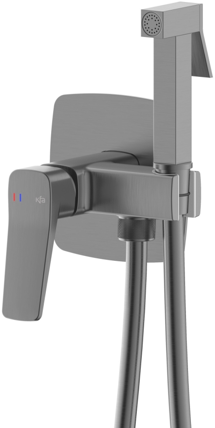 KFA Armatura 4529-512-61 - Bidet-sekoitin suihkulla uppoasennukseen MALAGA metallinhohtoinen harmaa