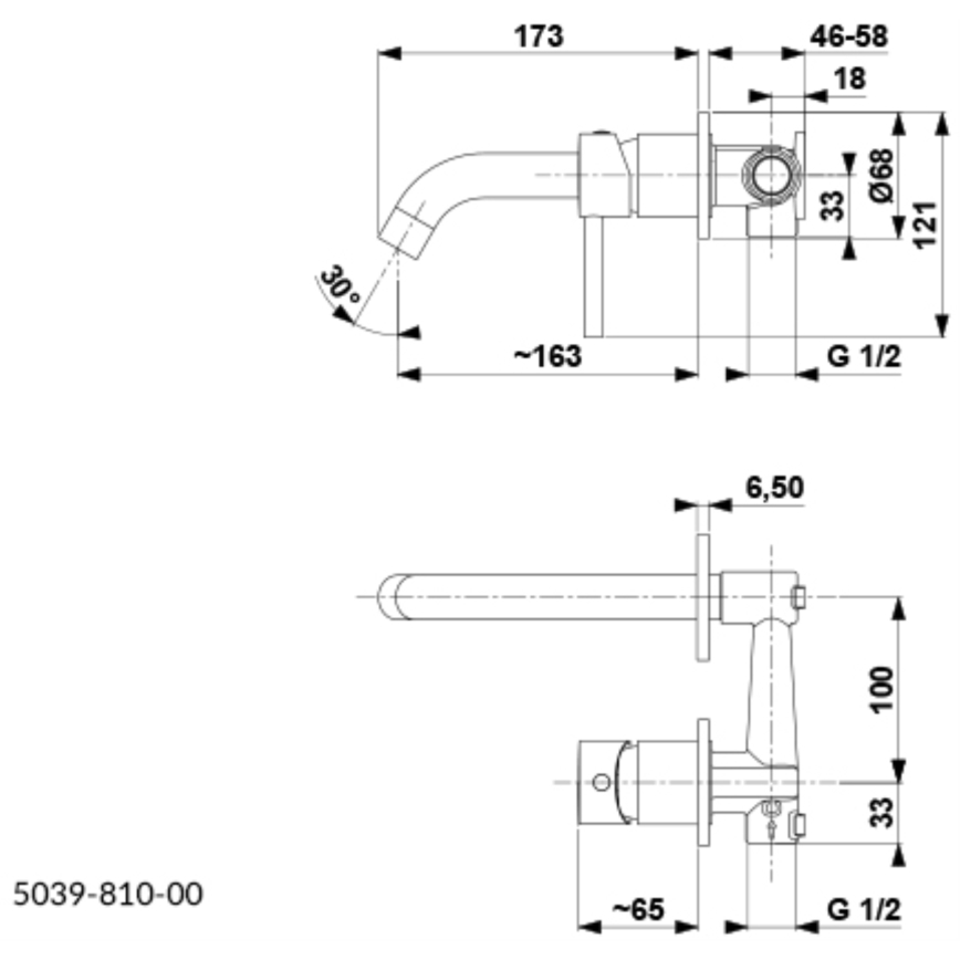 KFA Armatura 5039-810-81 - Pesuallashana piiloasennukseen MOZA matta musta