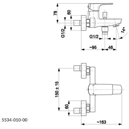 KFA Armatura 5534-010-81 - Kylpyhana MOKAIT matta musta
