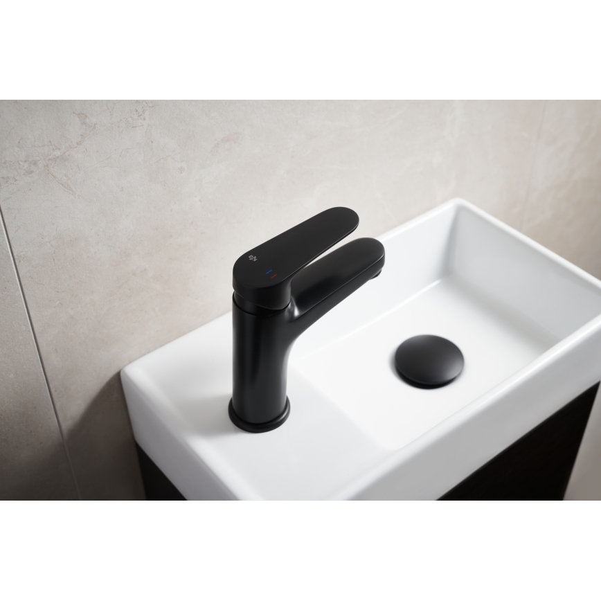 KFA Armatura 5552-815-81 - Altaan hana + jäte ylivuoto OTAVA 15 cm matta musta