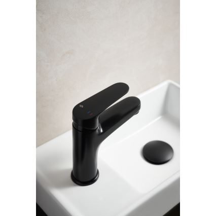 KFA Armatura 5552-815-81 - Altaan hana + jäte ylivuoto OTAVA 15 cm matta musta