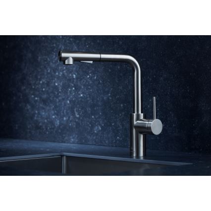 KFA Armatura 6623-110-22 - Tiskihana ulosvedettävällä ruiskulla DUERO BASIC ruostumaton