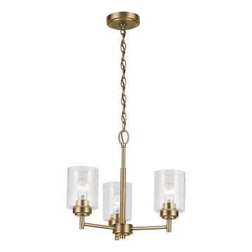Kichler - Kattokruunu ketjussa WINSLOW 3xE27/60W/230V halkaisija 45,8 cm messinki