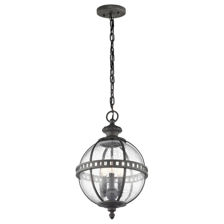 Kichler - Kattokruunu ulkokäyttöön ketjussa HALLERON 3xE14/60W/230V IP44
