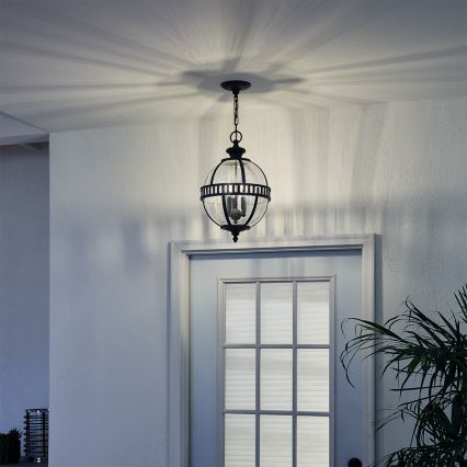 Kichler - Kattokruunu ulkokäyttöön ketjussa HALLERON 3xE14/60W/230V IP44