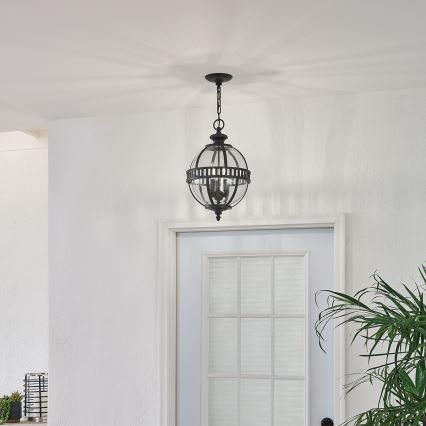 Kichler - Kattokruunu ulkokäyttöön ketjussa HALLERON 3xE14/60W/230V IP44