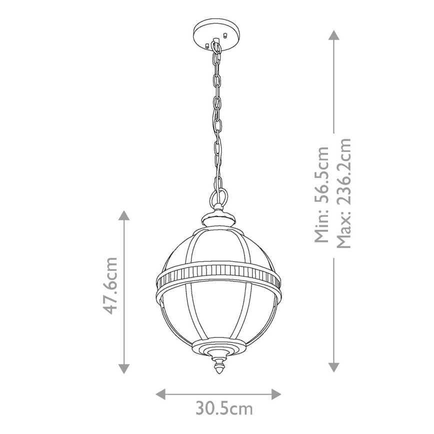 Kichler - Kattokruunu ulkokäyttöön ketjussa HALLERON 3xE14/60W/230V IP44