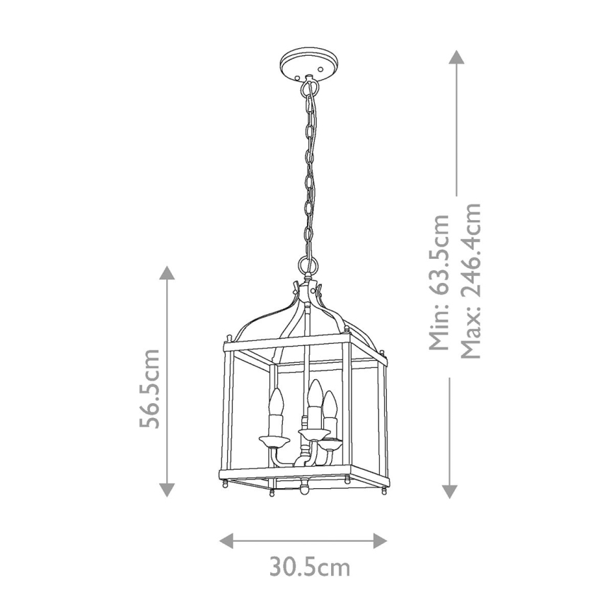 Kichler - Kattovalo ketjussa LARKIN 3xE14/60W/230V antrasiitti