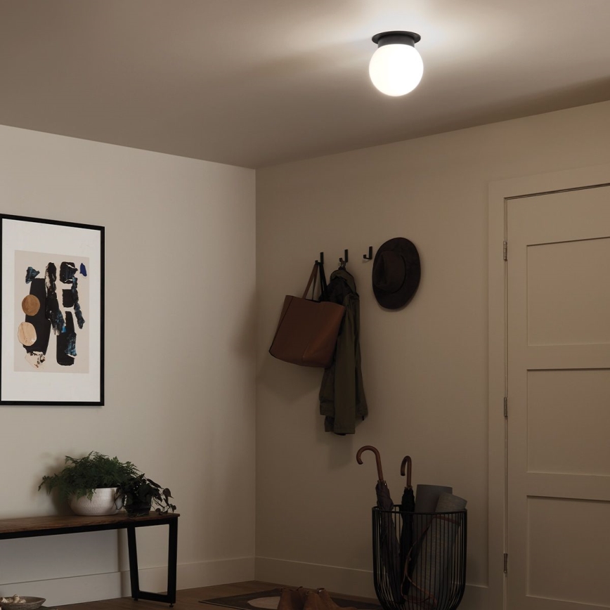 Kichler - Kattovalaisin ALBERS 1xE27/40W/230V halkaisija 20,3 cm musta