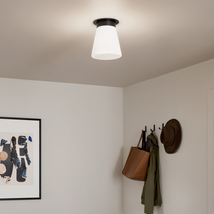 Kichler - ALBERS-kattovalaisin 1xE27/40W/230V, Ø 21,6 cm, musta