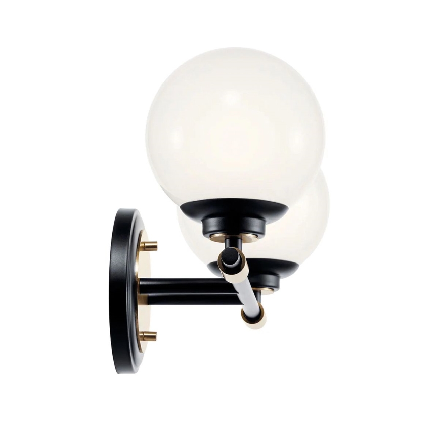 Kichler - LED-kylpyhuoneen seinävalaisin BENNO 2xLED/3W/230V musta/kulta IP44