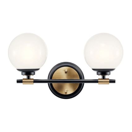 Kichler - LED-kylpyhuoneen seinävalaisin BENNO 2xLED/3W/230V musta/kulta IP44
