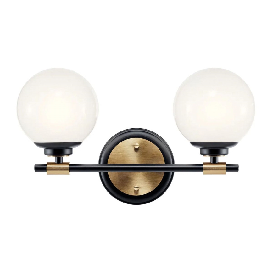Kichler - LED-kylpyhuoneen seinävalaisin BENNO 2xLED/3W/230V musta/kulta IP44