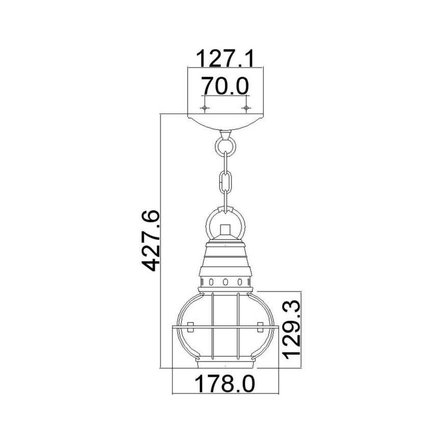 Kichler - Ulkokattokruunu ketjulla BRIDGE POINT 1xE27/60W/230V IP44