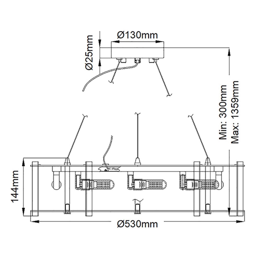 Kichler - LED Kylphuoneen kattokruunu johdossa CRYSTAL SKYE 8xG9/3W/230V IP44