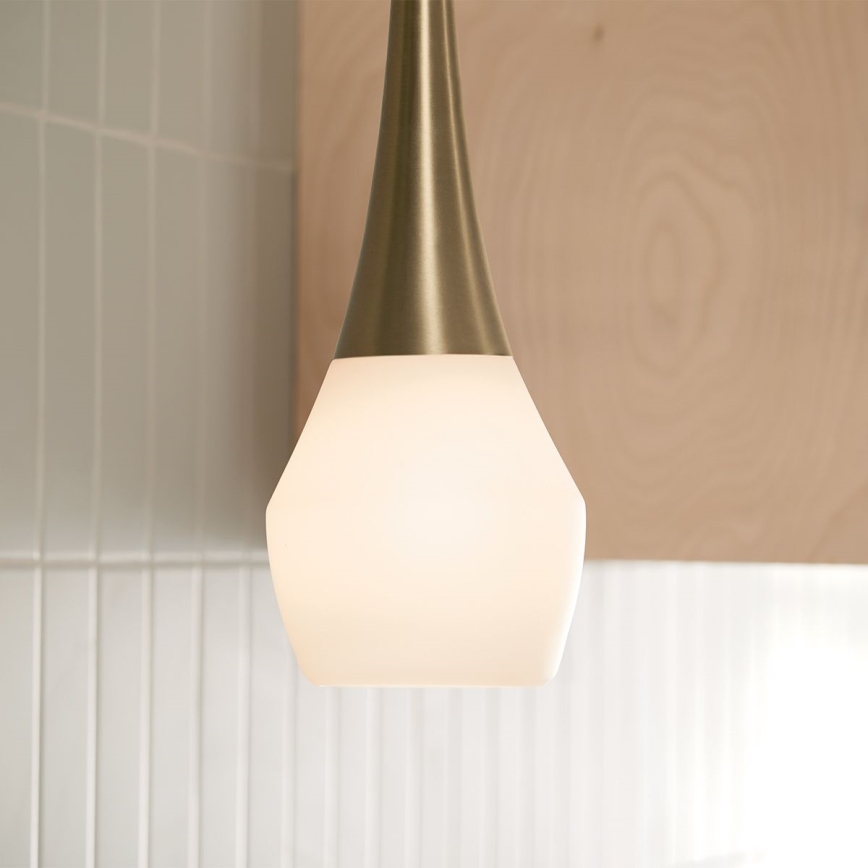 Kichler - Riippukattokruunu DEELA 1xE27/60W/230V halkaisija 17,8 cm messinki