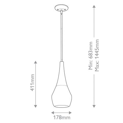 Kichler - Riippukattokruunu DEELA 1xE27/60W/230V halkaisija 17,8 cm messinki