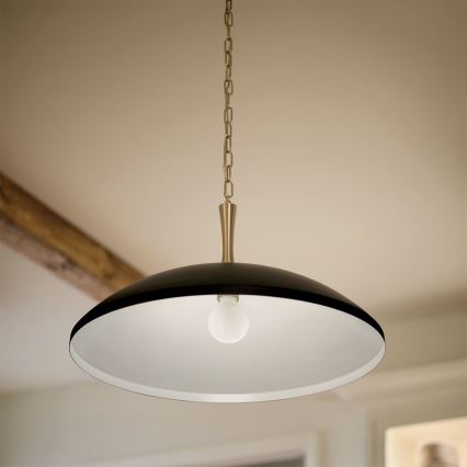 Kichler - Kattokruunu ketjussa DELAROSA 1xE27/60W/230V musta/messinki