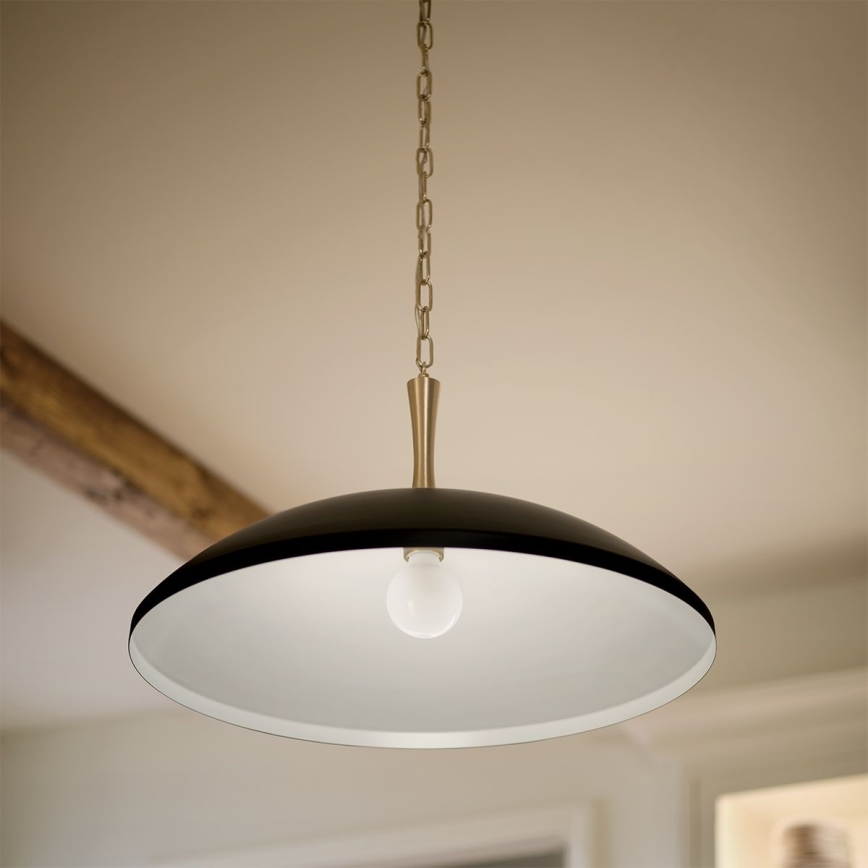 Kichler - Kattokruunu ketjussa DELAROSA 1xE27/60W/230V musta/messinki