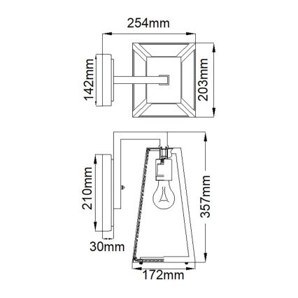 Kichler - Ulkoseinävalaisin DELISON 1xE27/60W/230V IP44