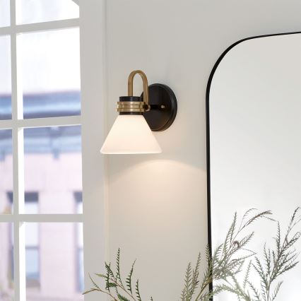 Kichler - LED Seinälamppu kylpyhuoneeseen FARUM 1xG9/3W/230V IP44 musta/messinki