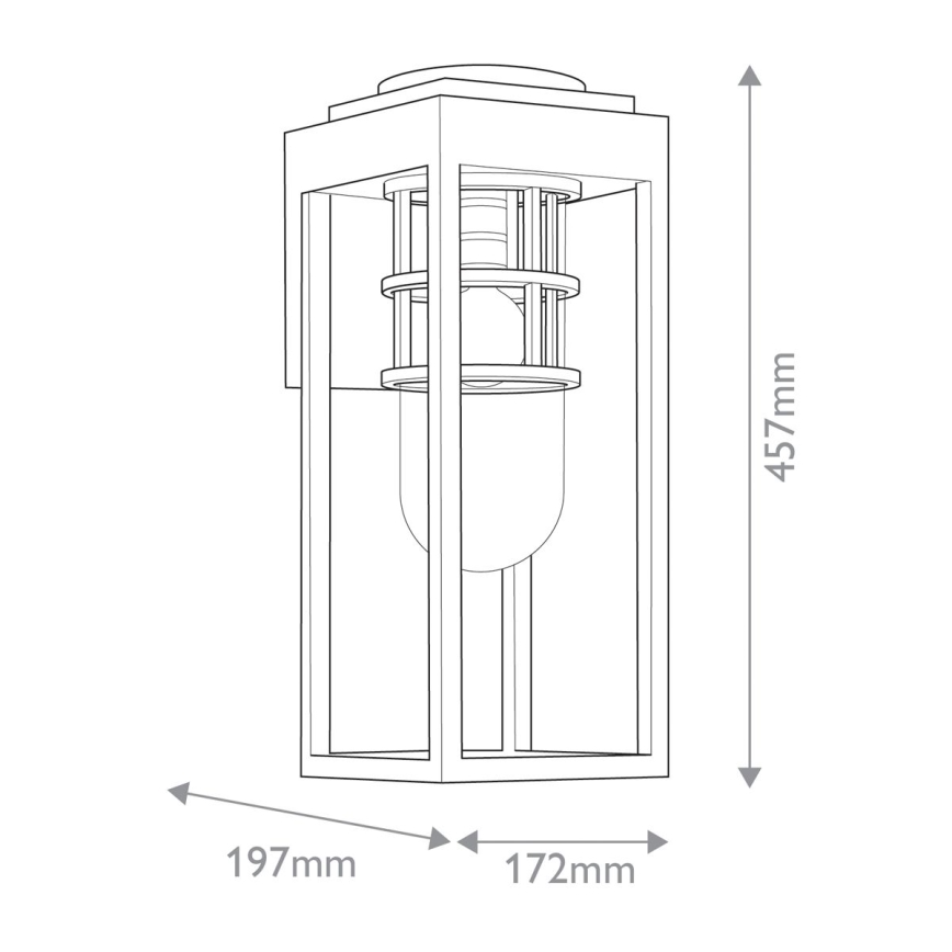 Kichler - Ulkoseinävalaisin HONE 1xE27/60W/230V IP44 musta