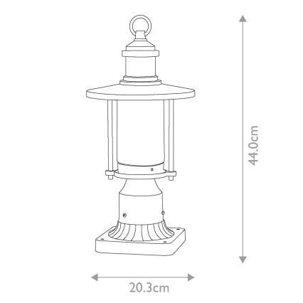 Kichler - Ulkovalaisin RIVERWOOD 1xE27/60W/230V IP44 musta