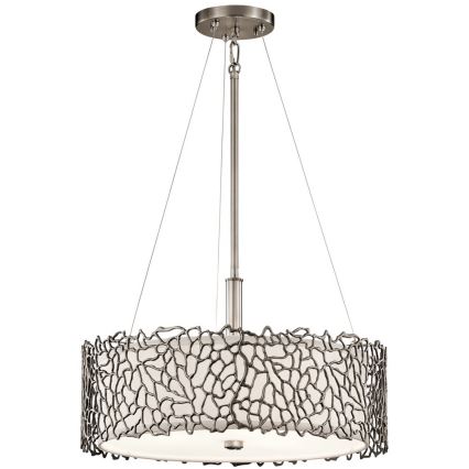 Kichler - Riippukattokruunu SILVER CORAL 3xE27/100W/230V mattakromi