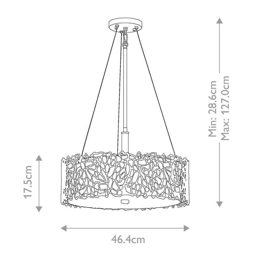Kichler - Riippukattokruunu SILVER CORAL 3xE27/100W/230V mattakromi
