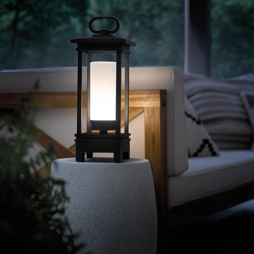 Kichler - LED Ulkotila ladattava pöytävalaisin kaiuttimella SOUTH HOPE LED/3W/230V IP44