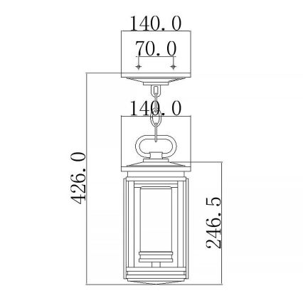Kichler - Ulkokattokruunu ketjulla SOUTH HOPE 1xE14/60W/230V IP44