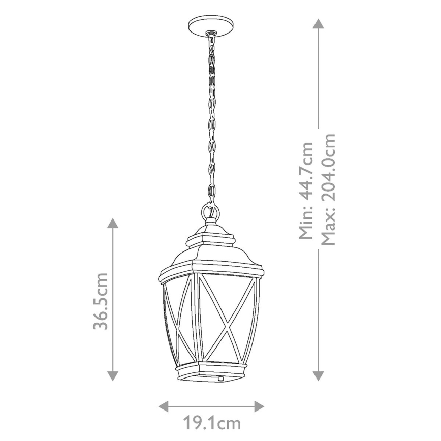 Kichler - Ulkokattokruunu ketjulla TANGIER 1xE27/60W/230V IP44