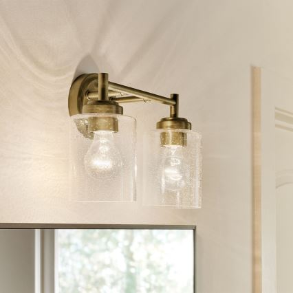 Kichler - Seinävalaisin WINSLOW 2xE27/60W/230V messinki