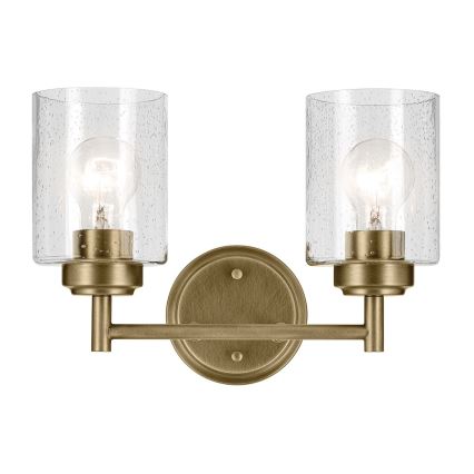 Kichler - Seinävalaisin WINSLOW 2xE27/60W/230V messinki
